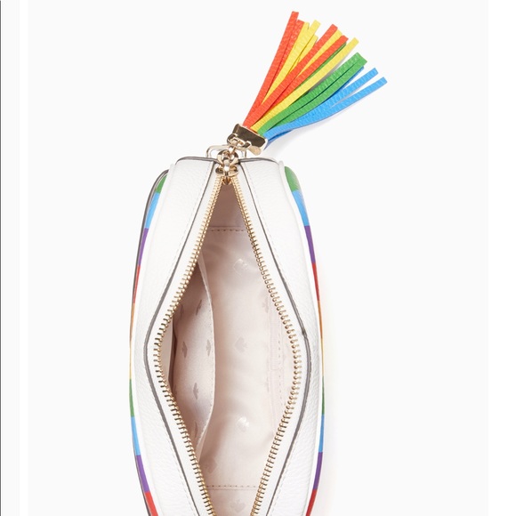NWT Kate Spade Kourtney rainbow stripe camera bag - Picture 5 of 11